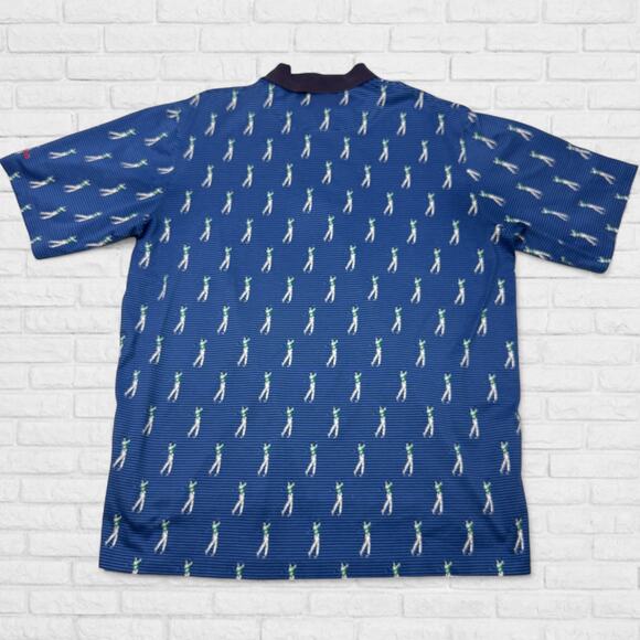 Polo Ralph Lauren Polo Shirt Mens Large Striped Golf Player Print Classic Fit - Picture 11 of 11